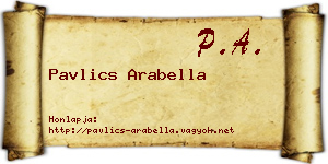 Pavlics Arabella névjegykártya
